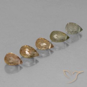 Gemas de Turmalina Multicolor natural de 2.67 ct, Corte Briolette, VS