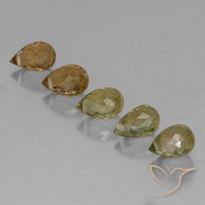 Gemas de Turmalina Multicolor natural de 2.79 ct, Corte Briolette, VS