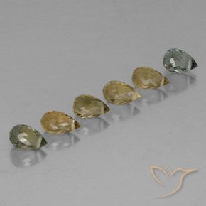 Gemas de Turmalina Multicolor natural de 2.70 ct, Corte Briolette, VS