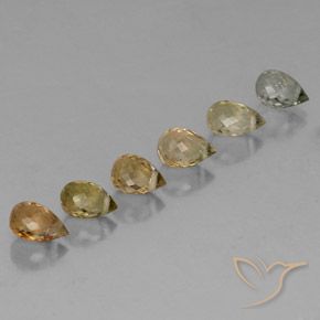 Gemas de Turmalina Multicolor natural de 2.19 ct, Corte Briolette, VS