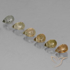 Gemas de Turmalina Multicolor natural de 2.19 ct, Corte Briolette, VS