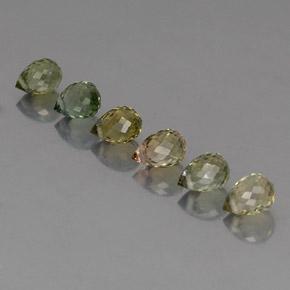 Gemas de turmalina verde natural de 3,10 ct, briolette, VS-SI