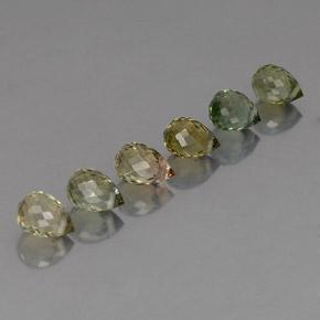 Gemas de turmalina verde natural de 3,10 ct, briolette, VS-SI