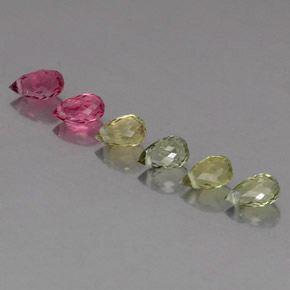 Gemas de turmalina multicolor natural de  ct, briolette, VS