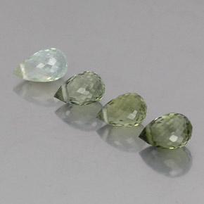 Gemas de turmalina verde bosque claro natural de 2,25 ct, briolette, VS