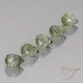 Gemas de Turmalina Verde bosque claro natural de 2.72 ct, Corte Briolette, VS-SI