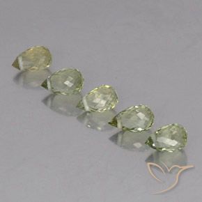Gemas de Turmalina Verde bosque claro natural de 1.73 ct, Corte Briolette, VS