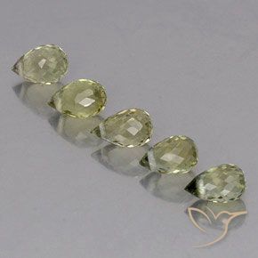 Gemas de Turmalina Verde amarillento natural de 2.01 ct, Corte Briolette, VS