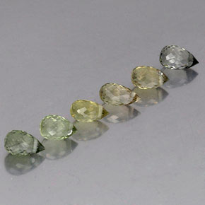 Gemas de turmalina multicolor natural de 2,22 ct, briolette, VS