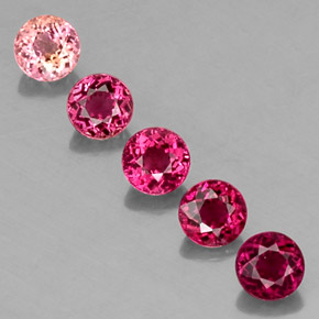 Gemas de turmalina multicolor natural de  ct, corte redondo, VVS