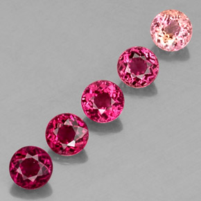 Gemas de turmalina multicolor natural de  ct, corte redondo, VVS