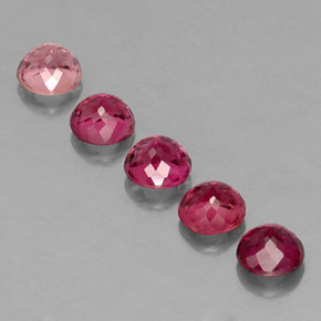 Gemas de turmalina multicolor natural de  ct, corte redondo, VVS