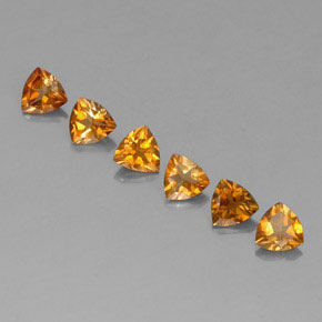 Gemas de turmalina naranja natural de 1,24 ct, trillón, VVS-VS