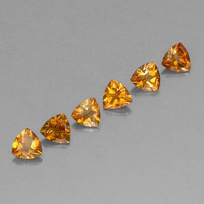 Gemas de turmalina naranja natural de 1,24 ct, trillón, VVS-VS