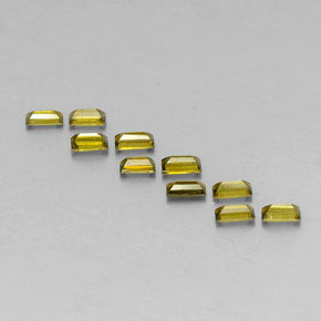 Gemas de turmalina verde natural de  ct, baguette, VS