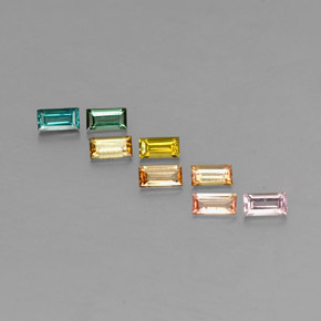 Gemas de turmalina multicolor natural de  ct, baguette, VS