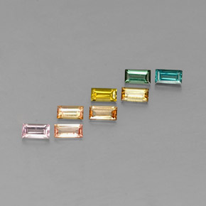 Gemas de turmalina multicolor natural de  ct, baguette, VS