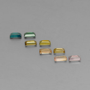 Gemas de turmalina multicolor natural de  ct, baguette, VS