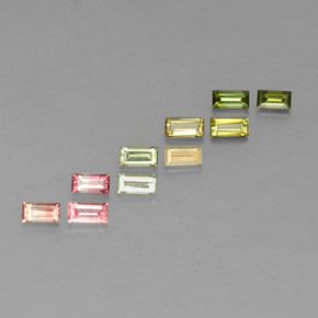 Gemas de turmalina multicolor natural de  ct, baguette, VS