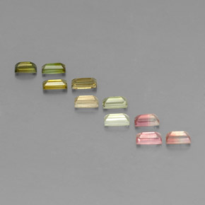 Gemas de turmalina multicolor natural de  ct, baguette, VS