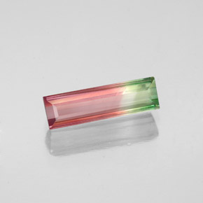 Turmalina multicolor natural de 1,05 ct, baguette, VS