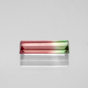 Turmalina multicolor natural de 1,05 ct, baguette, VS
