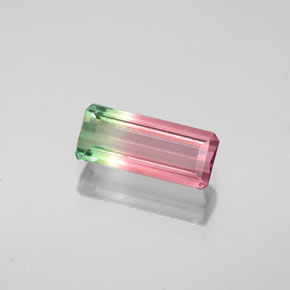 Turmalina multicolor natural de 1,09 ct, corte esmeralda, VS