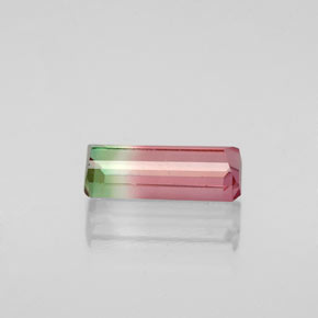 Turmalina multicolor natural de 1,09 ct, corte esmeralda, VS