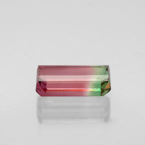 Turmalina multicolor natural de 1,75 ct, corte esmeralda, VS