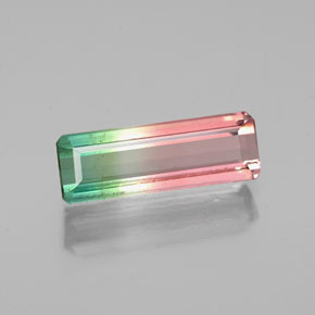 Turmalina multicolor natural de 1,14 ct, corte esmeralda, VS-SI