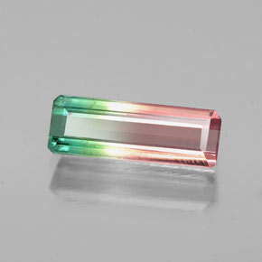 Turmalina multicolor natural de 1,14 ct, corte esmeralda, VS-SI