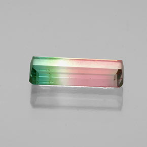 Turmalina multicolor natural de 1,14 ct, corte esmeralda, VS-SI