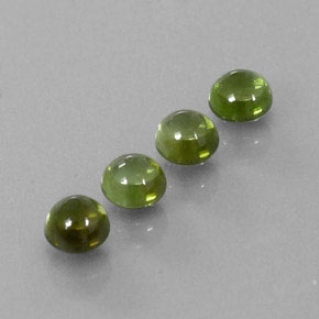 Gemas de turmalina verde natural de  ct, corte redondo, transparente