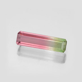 Turmalina multicolor natural de 0,92 ct, corte esmeralda, SI