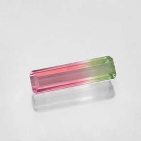 Turmalina multicolor natural de 0,92 ct, corte esmeralda, SI