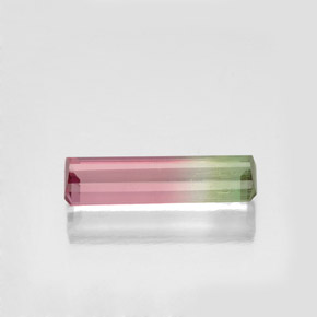 Turmalina multicolor natural de 0,92 ct, corte esmeralda, SI