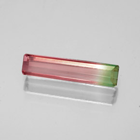 Turmalina multicolor natural de 0,81 ct, corte esmeralda, VS