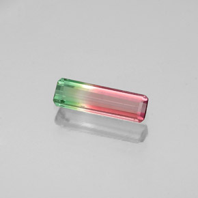 Turmalina multicolor natural de 0,35 ct, corte esmeralda, VS