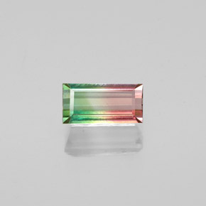 Turmalina multicolor natural de 0,56 ct, baguette, VS