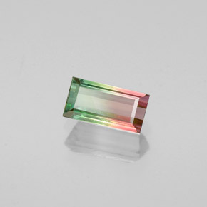 Turmalina multicolor natural de 0,56 ct, baguette, VS