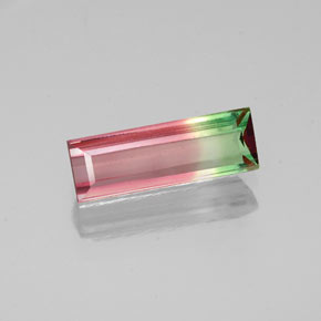 Turmalina multicolor natural de 0,87 ct, baguette, VVS-VS