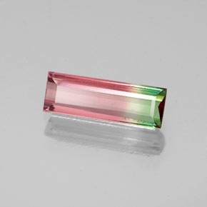Turmalina multicolor natural de 0,87 ct, baguette, VVS-VS