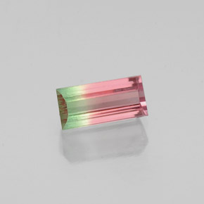 Turmalina multicolor natural de 0,68 ct, baguette, VS-SI