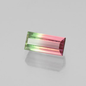 Turmalina multicolor natural de 0,68 ct, baguette, VS-SI