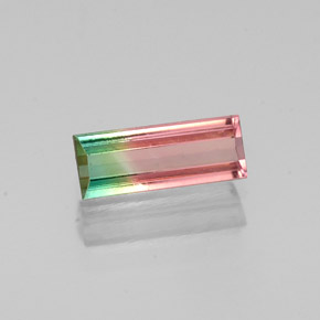 Turmalina multicolor natural de 0,68 ct, baguette, VS