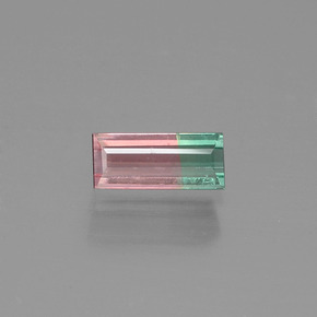 Turmalina bicolor natural de 0,50 ct, baguette, VS-SI