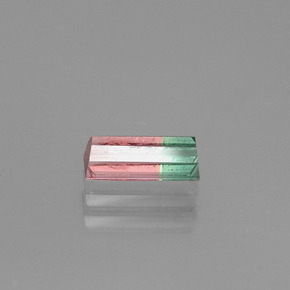 Turmalina bicolor natural de 0,50 ct, baguette, VS-SI