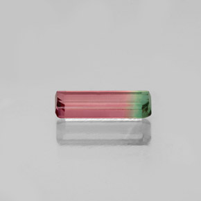Turmalina bicolor natural de 0,64 ct, corte esmeralda, VS-SI