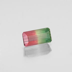Turmalina multicolor natural de 0,72 ct, corte esmeralda, SI