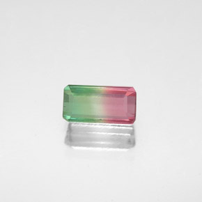 Turmalina multicolor natural de 0,76 ct, corte esmeralda, VS